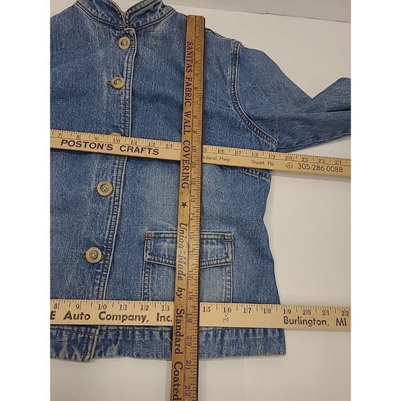 Vintage Ann Taylor Loft Jean Jacket Women's Size 10 Kimono Style 100% Cotton - Picture 3 of 6